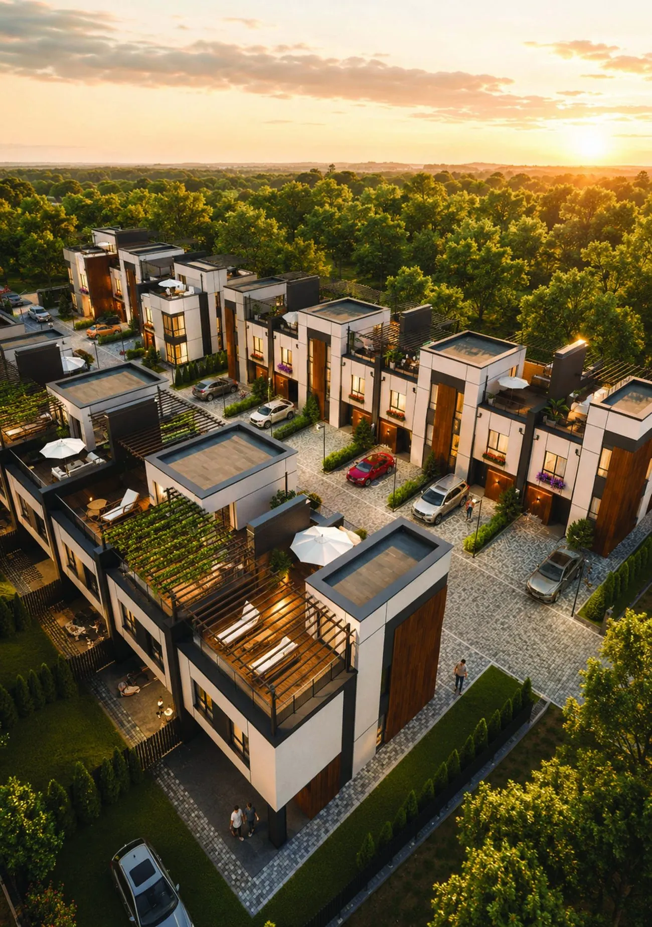 SIESTA HOME complex at sunset